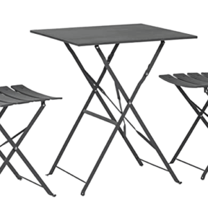 2 Seater Grey Square Bistro Garden Table and Chairs Set