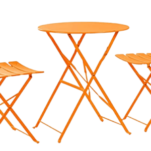 2 Seater Orange Round Bistro Garden Table and Chairs Set