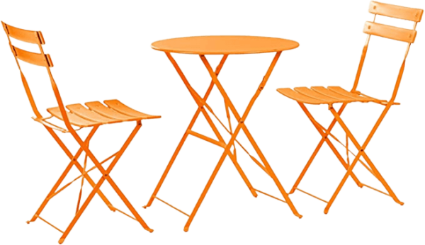 2 Seater Orange Round Bistro Garden Table and Chairs Set