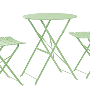 2 Seater Sage Green Round Bistro Garden Table and Chairs Set