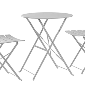 2 Seater White Round Bistro Garden Table and Chairs Set