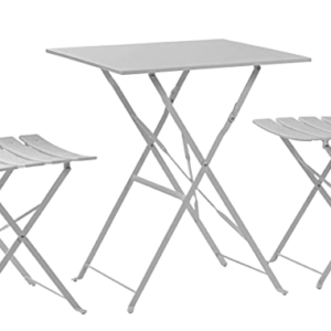 2 Seater White Square Bistro Garden Table and Chairs Set