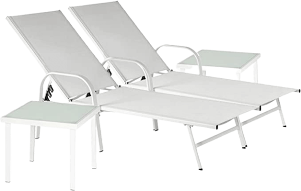 4 Piece Sun Loungers and Table Set