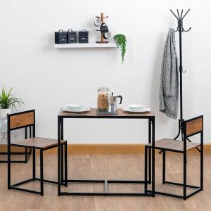 Brown & Black 2 Seater Compact Dining Set