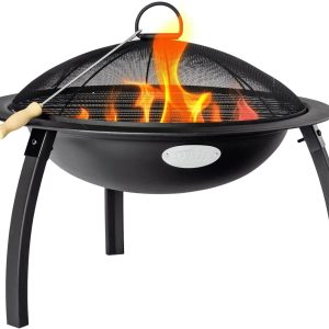 Harbour Housewares 54cm Diameter Cast Iron Fire Pit With Grill