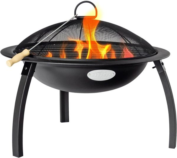 Harbour Housewares 54cm Diameter Cast Iron Fire Pit With Grill