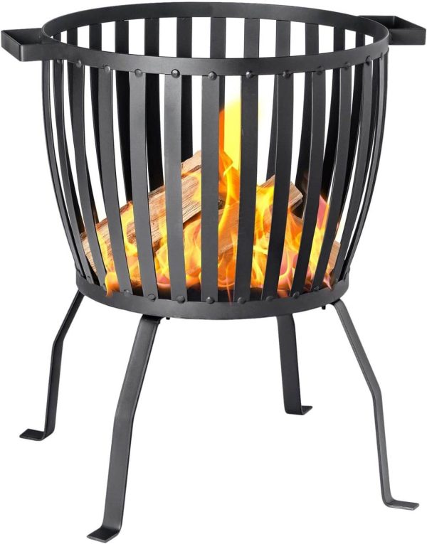 Steel Brazier Fire Pit - 40cm - Grey