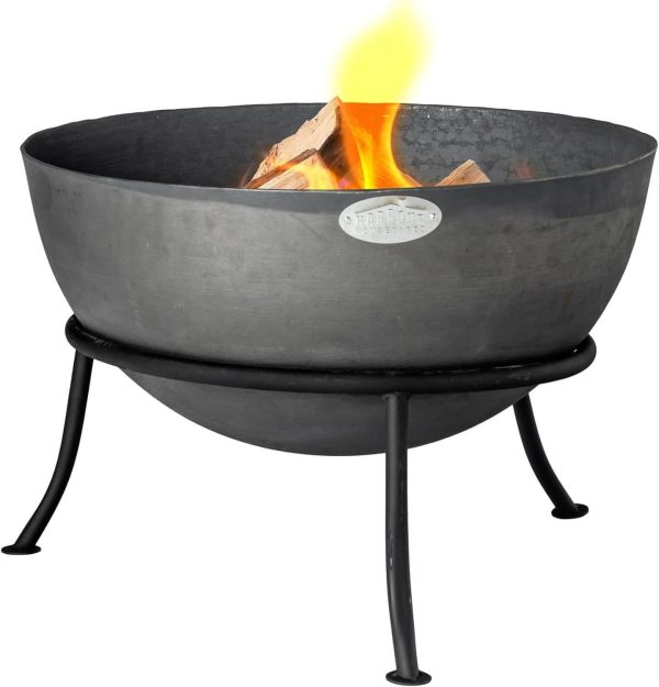 Steel Garden Fire Pit - 60cm - Grey