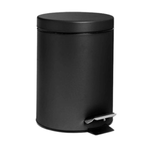 Harbour Housewares 3 Litre Bathroom Pedal Bin With Inner Bucket - Matte Black