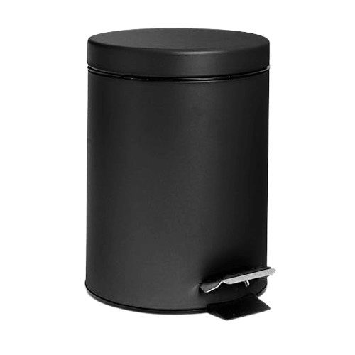 Harbour Housewares 3 Litre Bathroom Pedal Bin With Inner Bucket - Matte Black