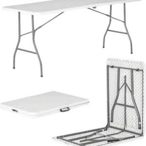 Harbour Housewares Rectangle Folding Trestle Table - 180cm (6ft) - White